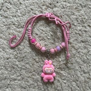 Pink Labubu Charm Bracelet for Kids